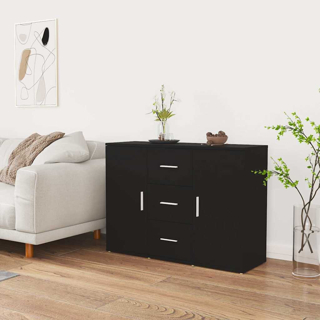 vidaXL Сайдборд черен 91x295x65 см инженерно дърво