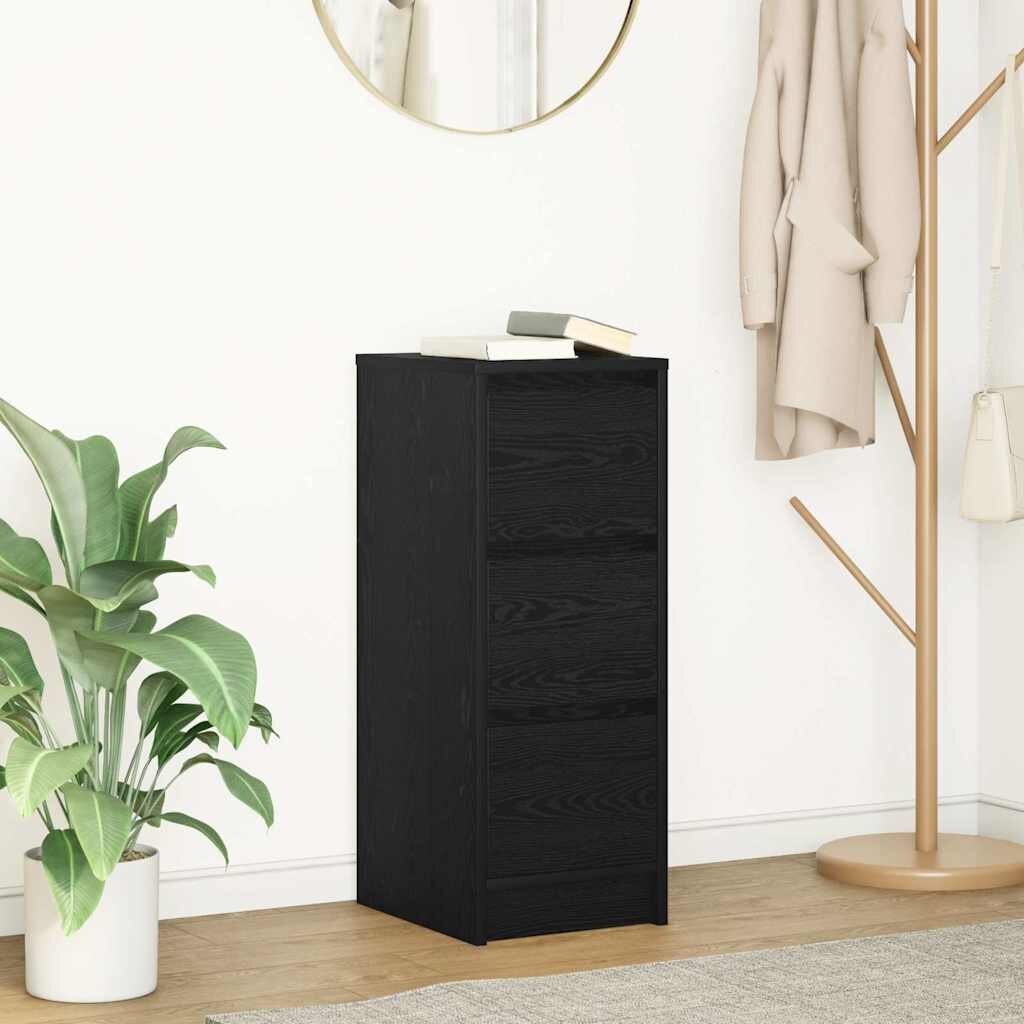 vidaXL Сайдборд Черен дъб 295x34x76 см инженерно дърво