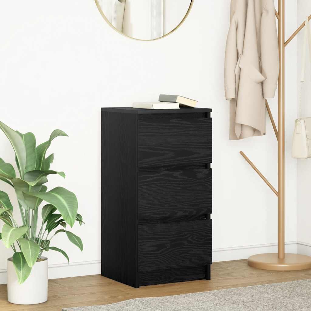 vidaXL Сайдборд Черен дъб 375x35x76 см инженерно дърво