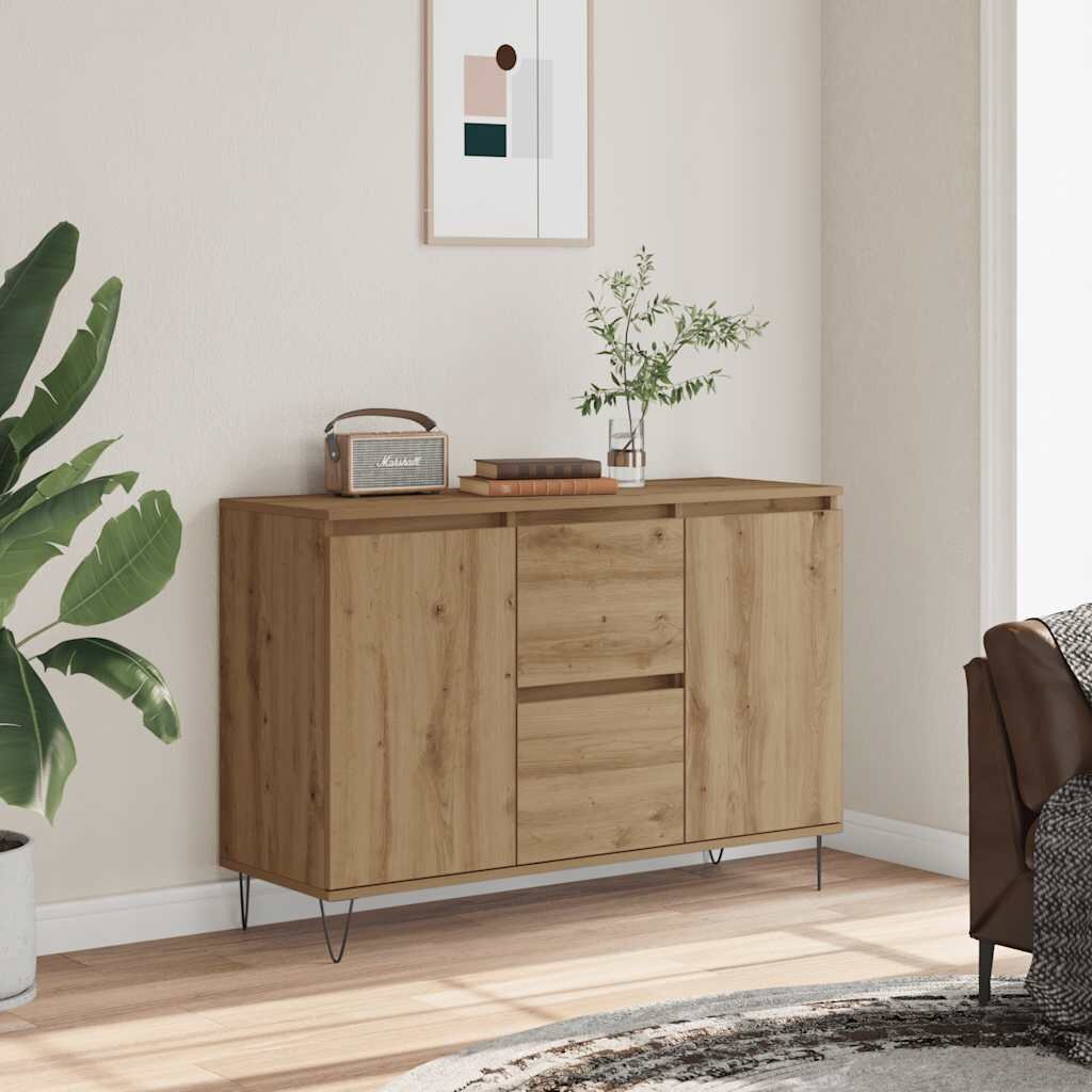 vidaXL Сайдборд дъб артизан 1015x35x70 см инженерно дърво