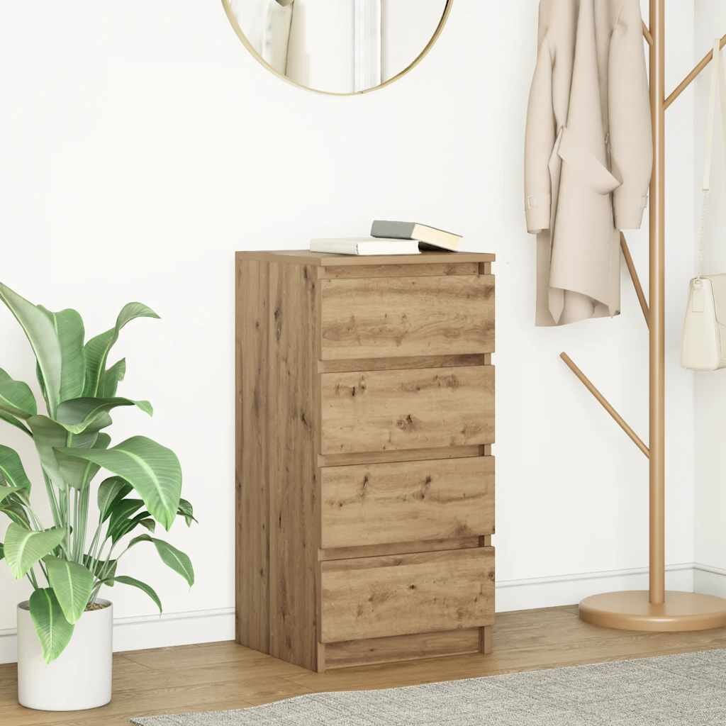 vidaXL Сайдборд дъб артизан 375x35x76 см инженерно дърво