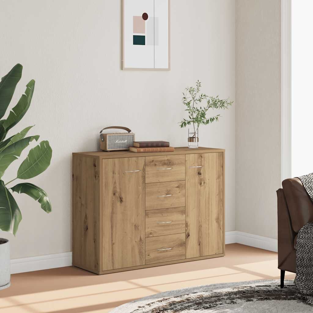 vidaXL Сайдборд дъб артизан 88x30x64 см инженерно дърво