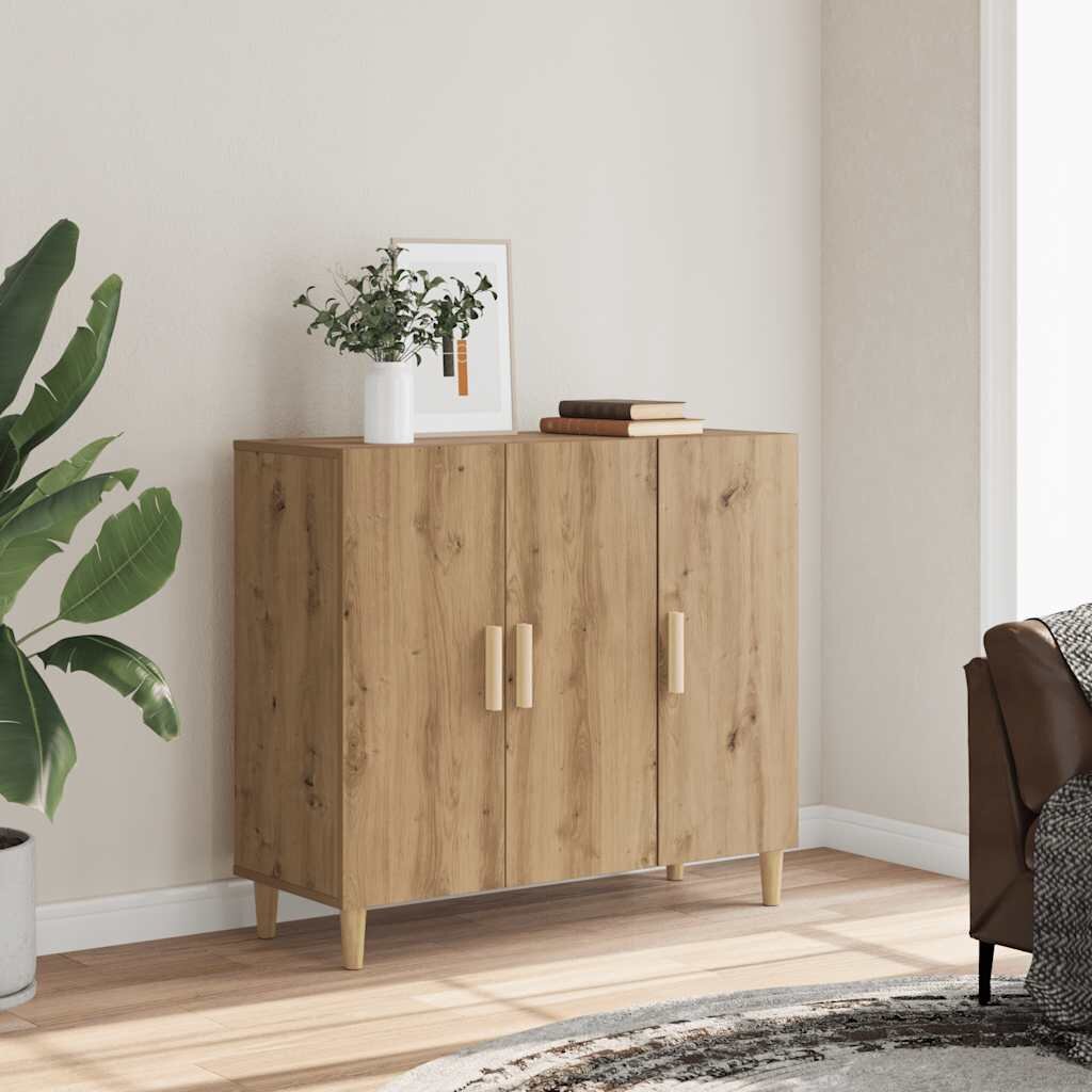 vidaXL Сайдборд дъб артизан 90x34x80 см инженерно дърво