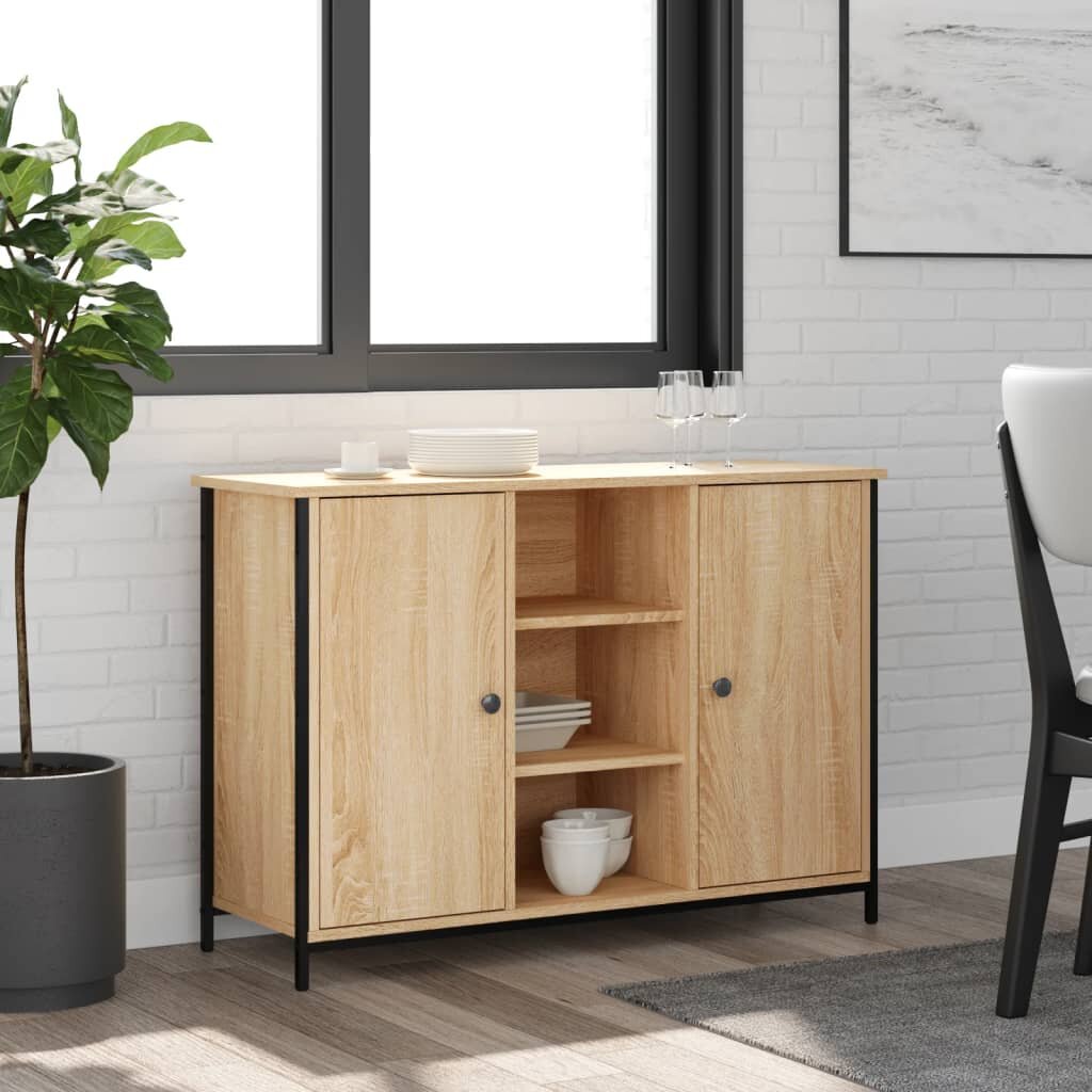 vidaXL Сайдборд дъб сонома 100x35x70 см инженерно дърво