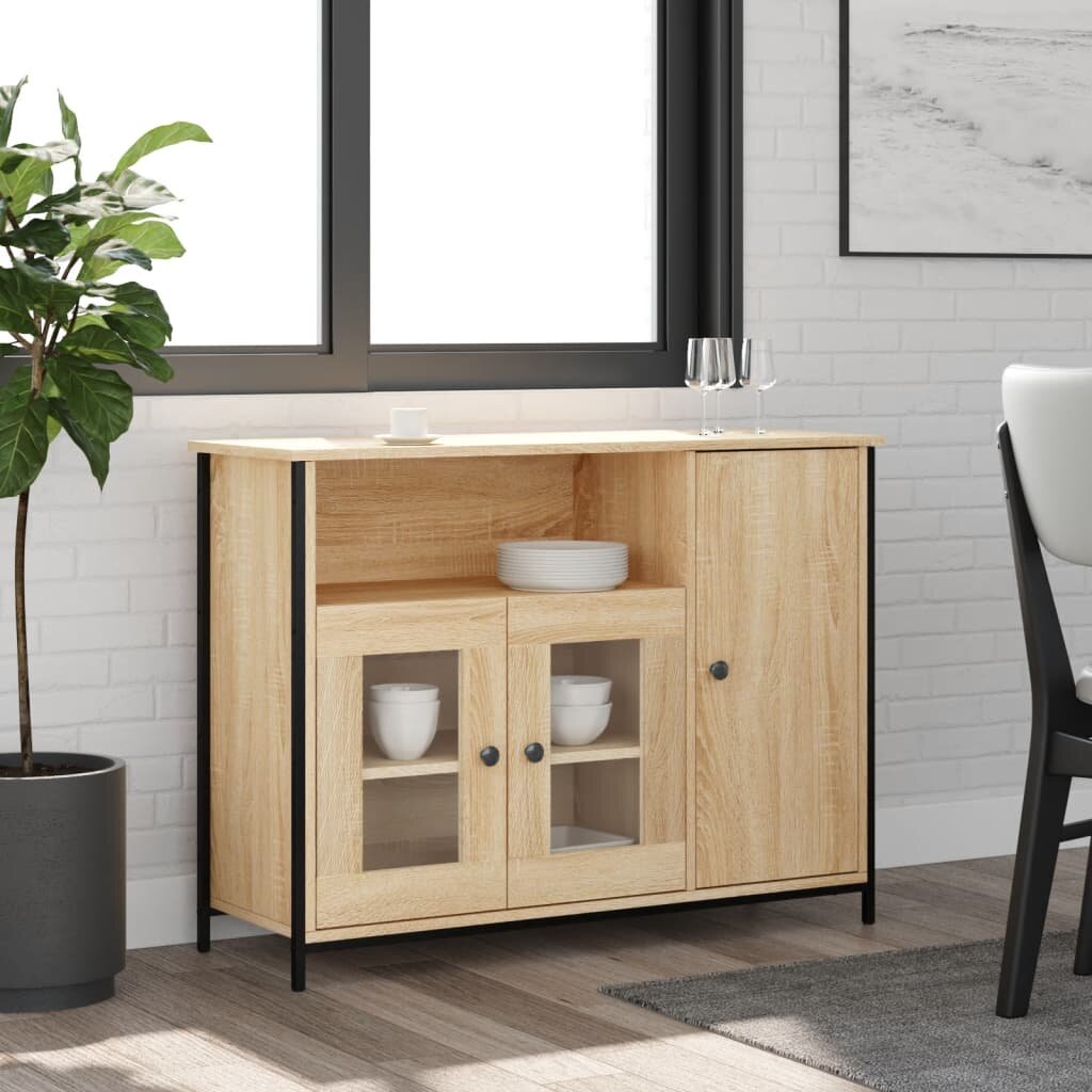 vidaXL Сайдборд дъб сонома 100x35x75 см инженерно дърво
