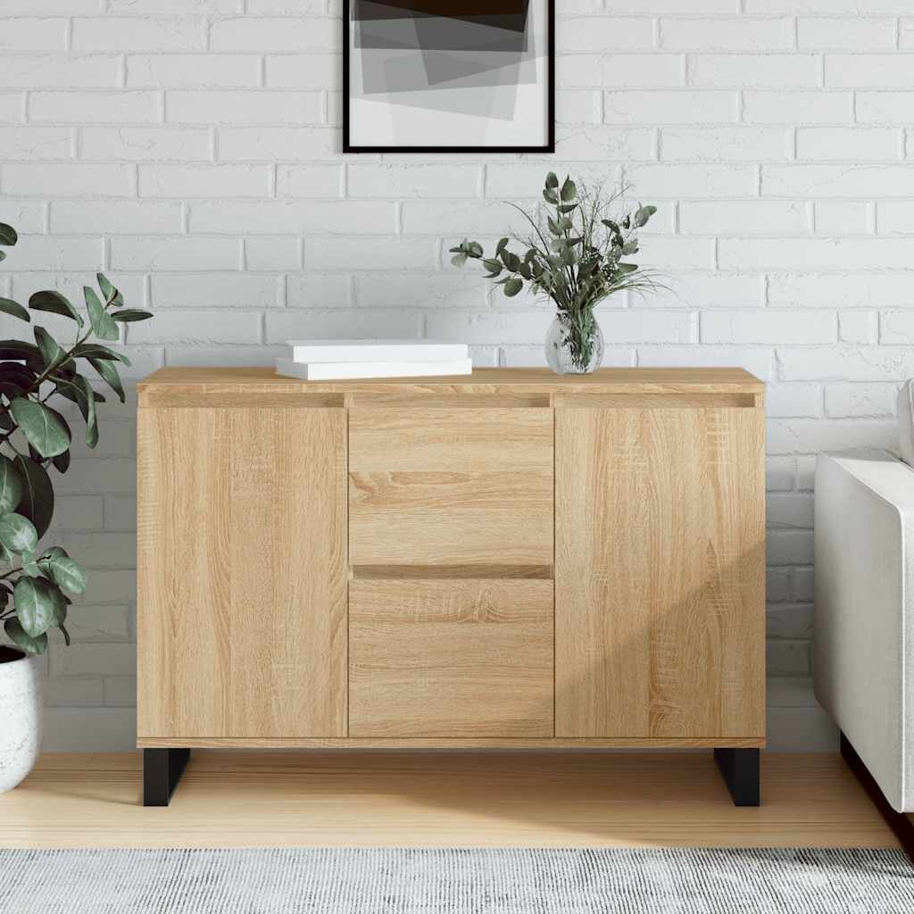 vidaXL Сайдборд дъб сонома 1015x35x70 см инженерно дърво