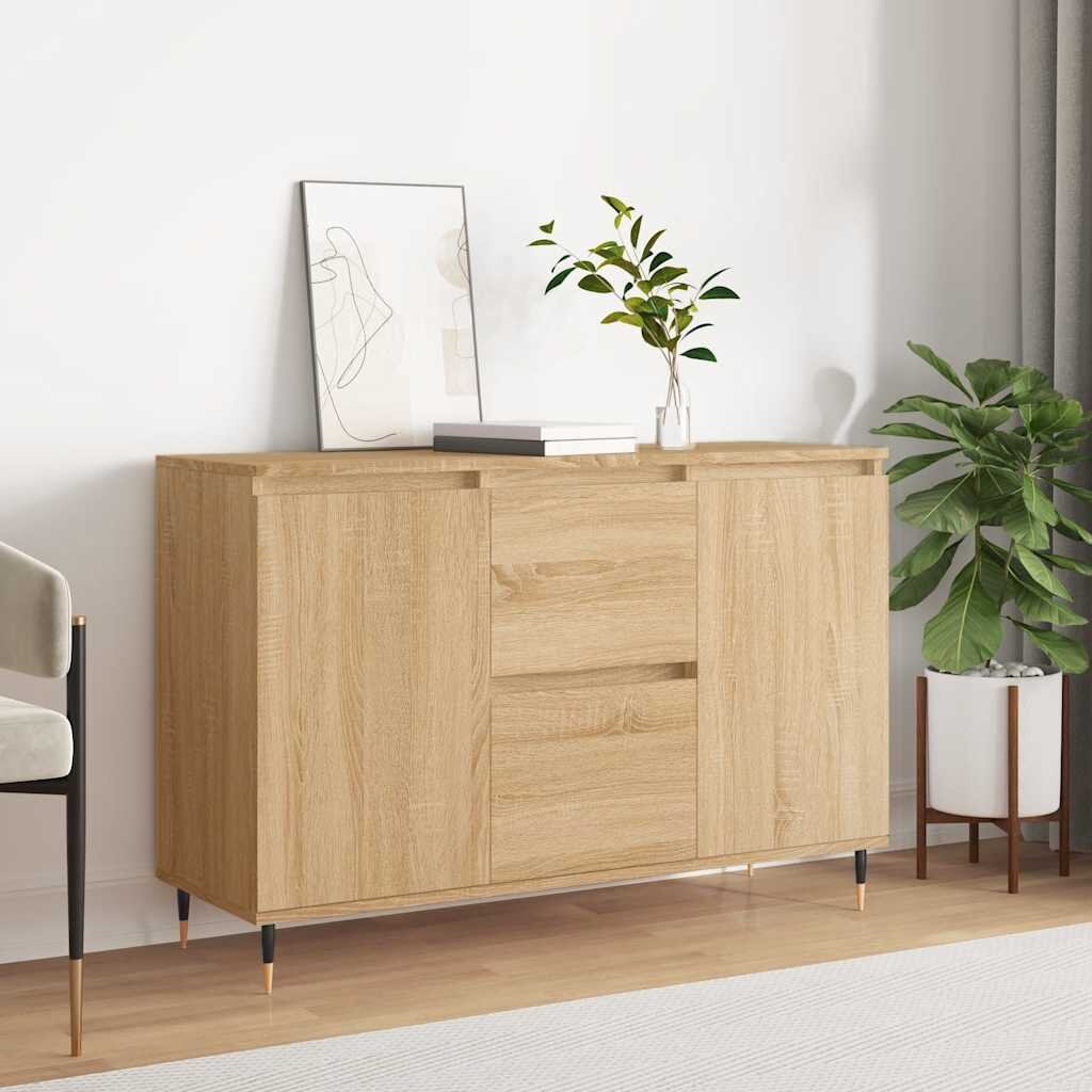 vidaXL Сайдборд дъб сонома 1015x35x70 см инженерно дърво
