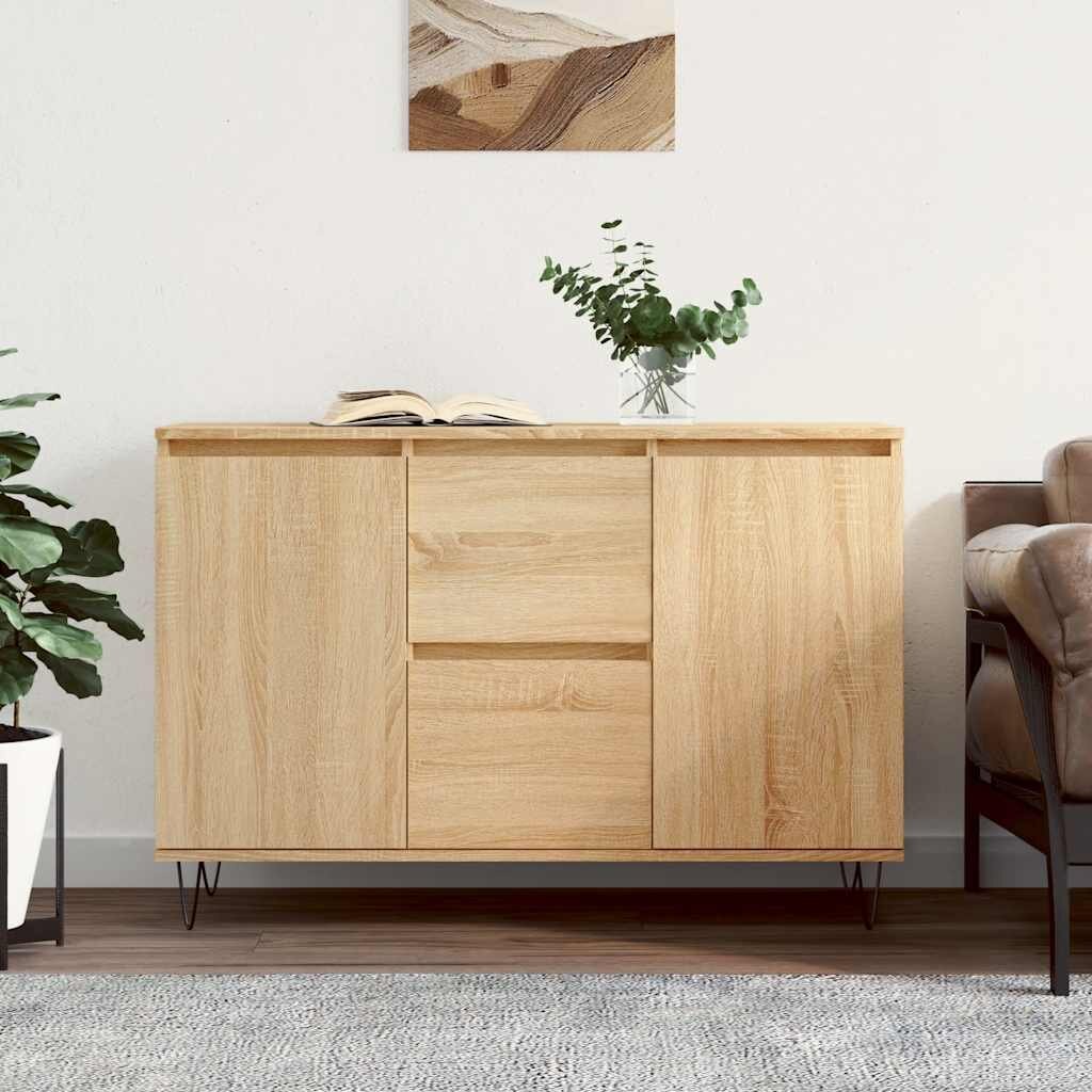 vidaXL Сайдборд дъб сонома 1015x35x70 см инженерно дърво