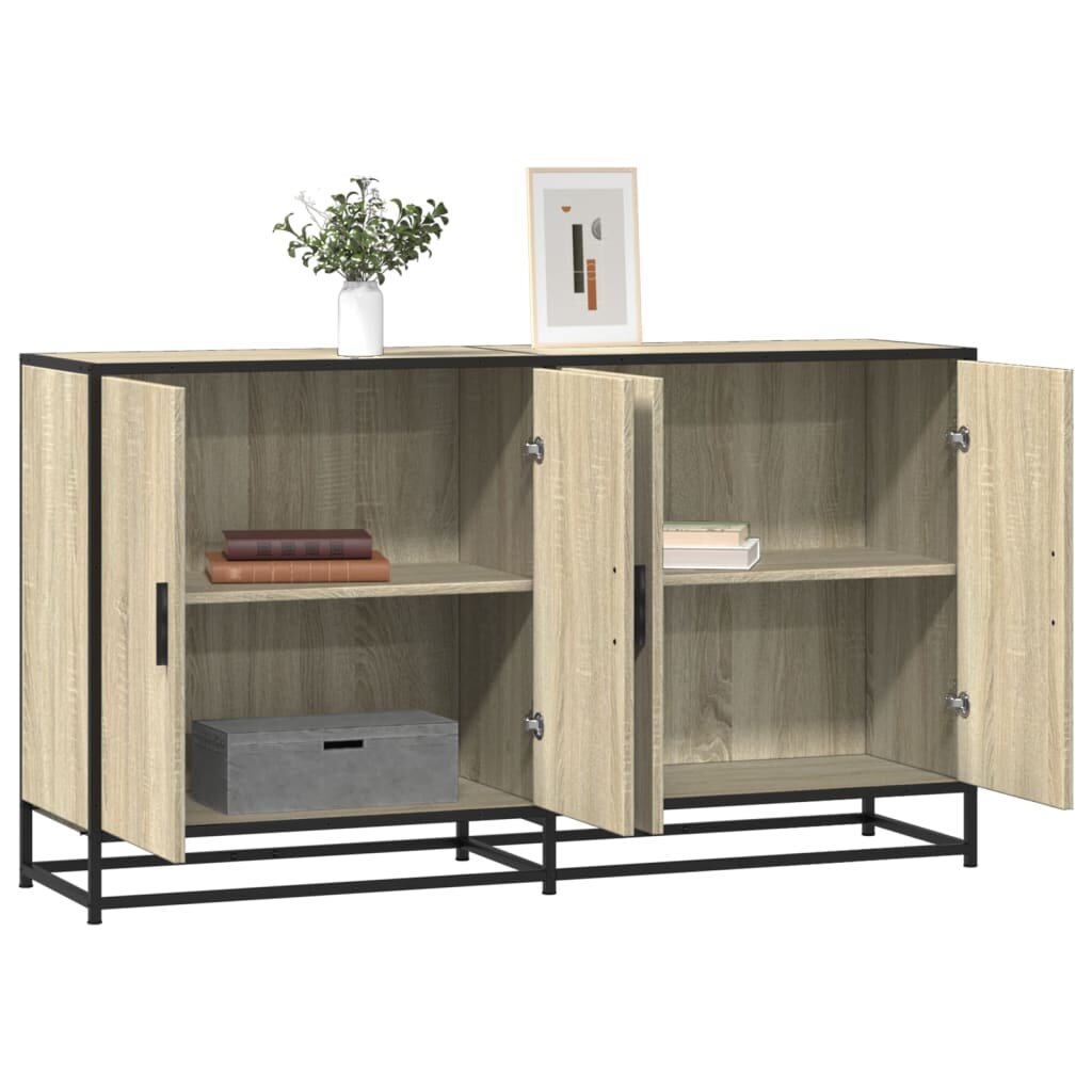 vidaXL Сайдборд дъб сонома 134x35x76 см инженерно дърво