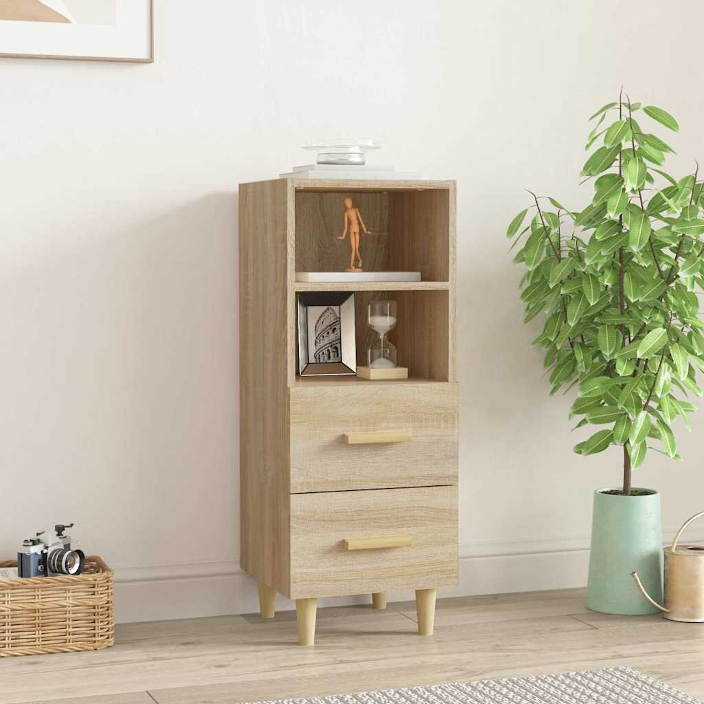 vidaXL Сайдборд дъб сонома 345x34x90 см инженерно дърво
