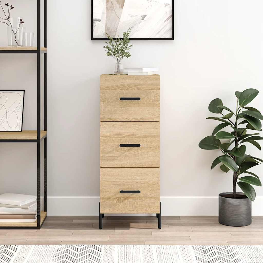 vidaXL Сайдборд дъб сонома 345x34x90 см инженерно дърво