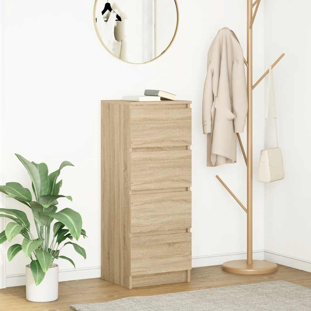 vidaXL Сайдборд дъб сонома 375x35x99 см инженерно дърво
