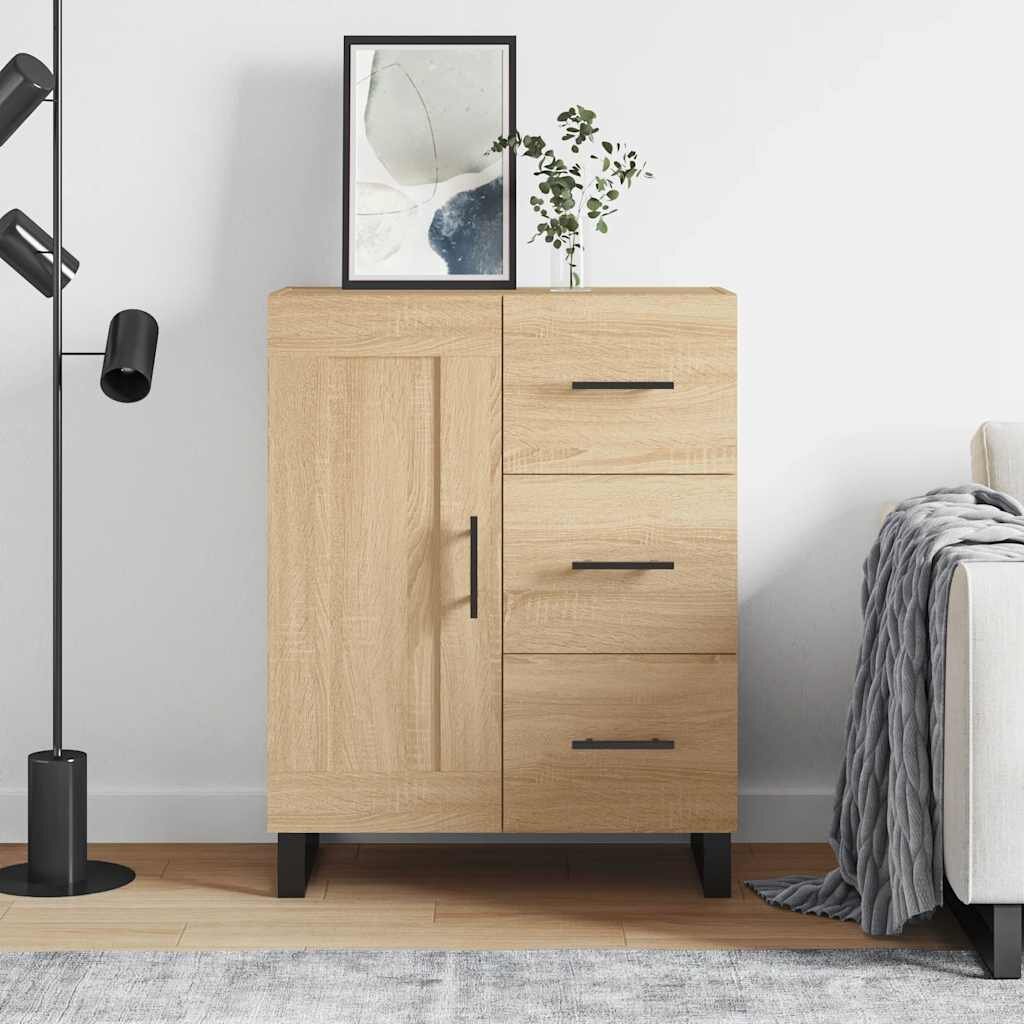 vidaXL Сайдборд дъб сонома 695x34x90 см инженерно дърво
