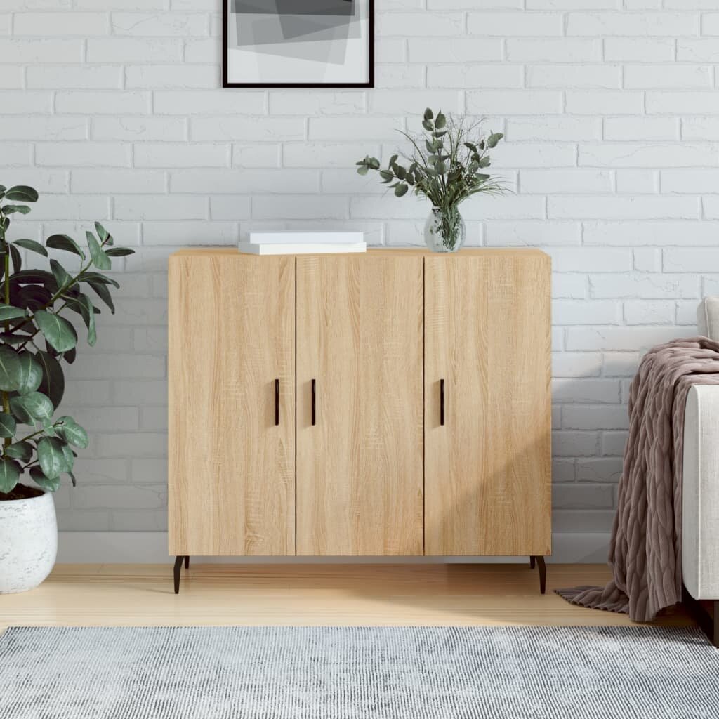 vidaXL Сайдборд дъб сонома 90x34x80 см инженерно дърво