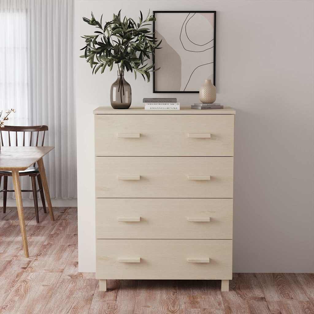 vidaXL Сайдборд HAMAR меденокафяв 79x40x1035 см бор масив