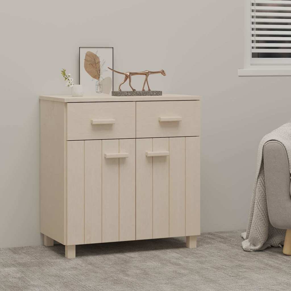 vidaXL Сайдборд HAMAR меденокафяв 79x40x80 см бор масив