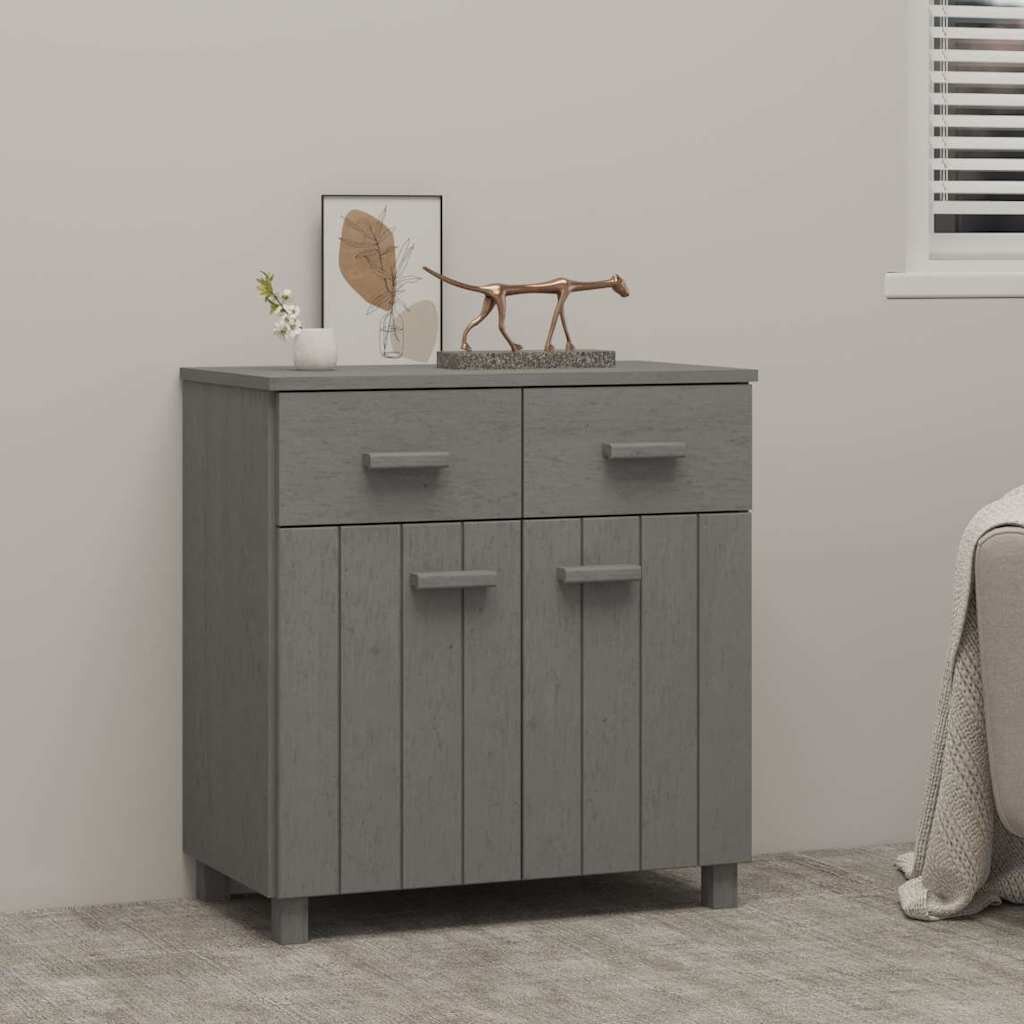 vidaXL Сайдборд HAMAR светлосив 79x40x80 см борово дърво масив