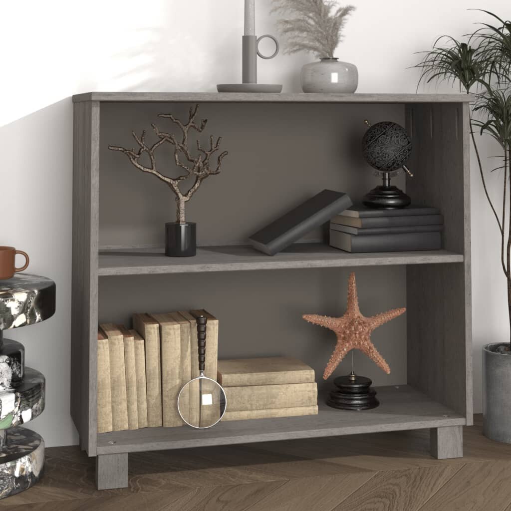 vidaXL Сайдборд HAMAR светлосив 85x35x80 см борово дърво масив