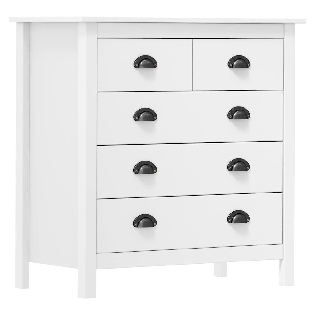 vidaXL Сайдборд Hill бял 79x40x80 см борово дърво масив