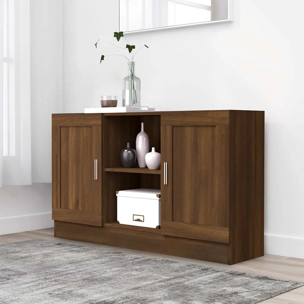 vidaXL Сайдборд кафяв дъб 120x305x70 см инженерно дърво