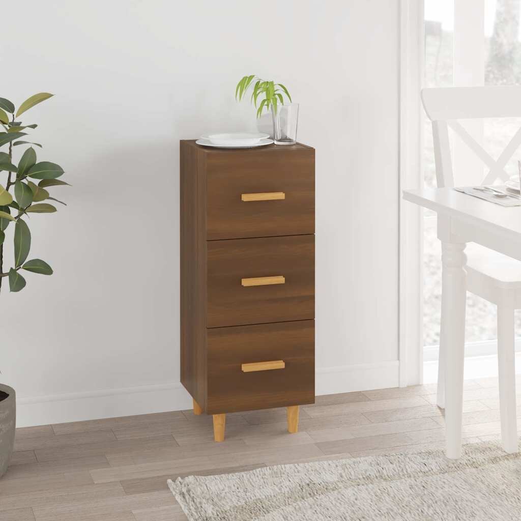 vidaXL Сайдборд кафяв дъб 345x34x90 см инженерно дърво