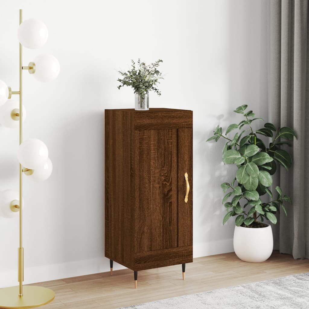 vidaXL Сайдборд кафяв дъб 345x34x90 см инженерно дърво
