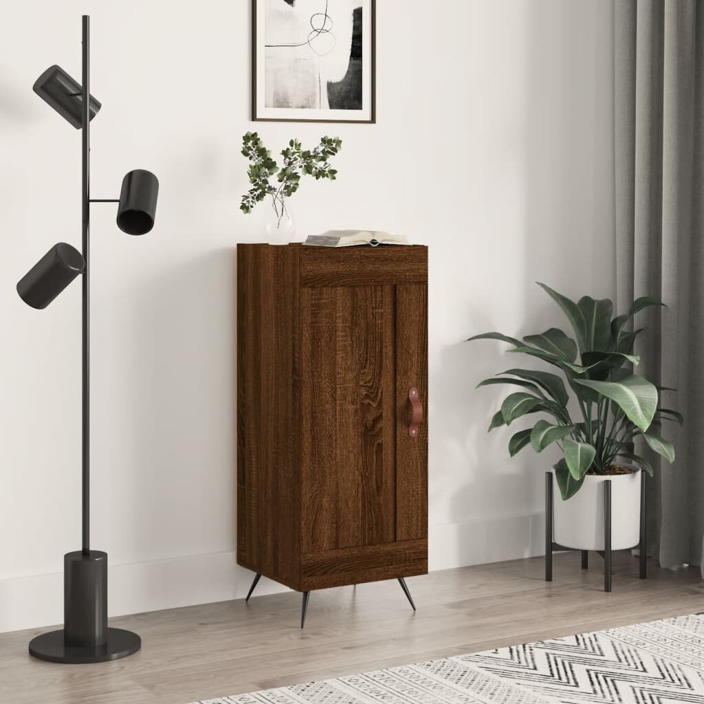 vidaXL Сайдборд кафяв дъб 345x34x90 см инженерно дърво