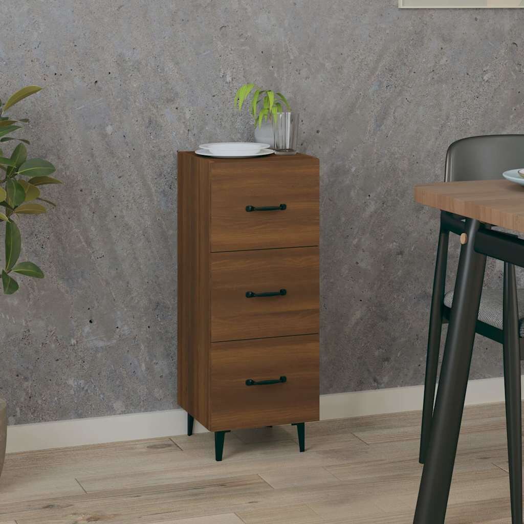 vidaXL Сайдборд кафяв дъб 345x34x90 см инженерно дърво