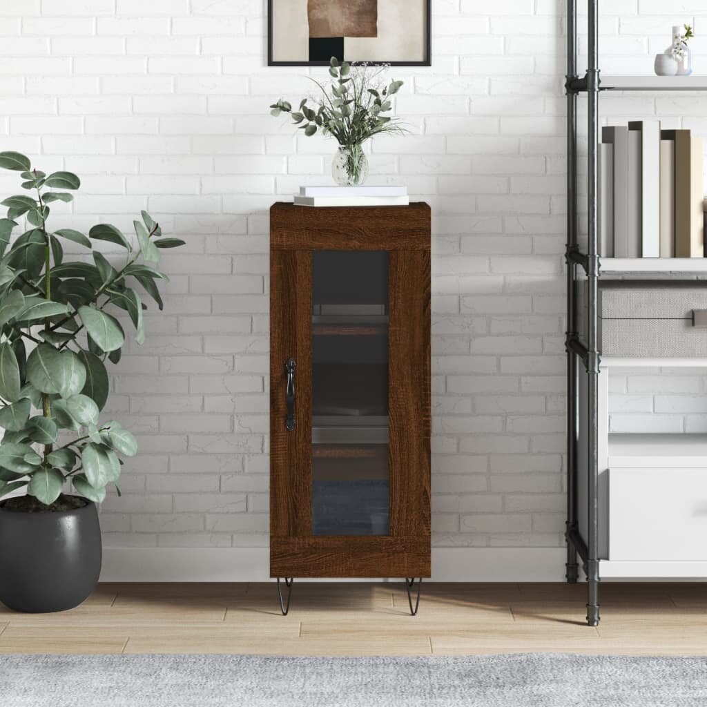 vidaXL Сайдборд кафяв дъб 345x34x90 см инженерно дърво