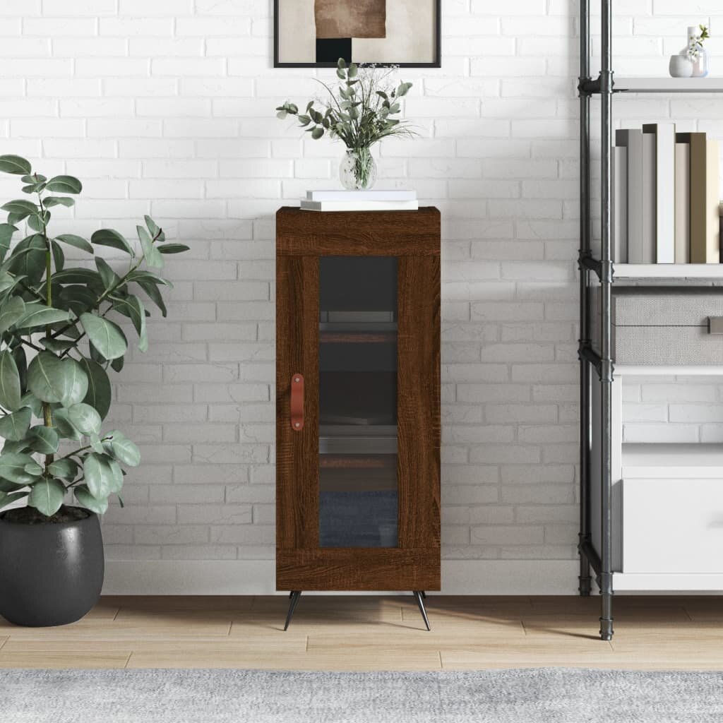 vidaXL Сайдборд кафяв дъб 345x34x90 см инженерно дърво