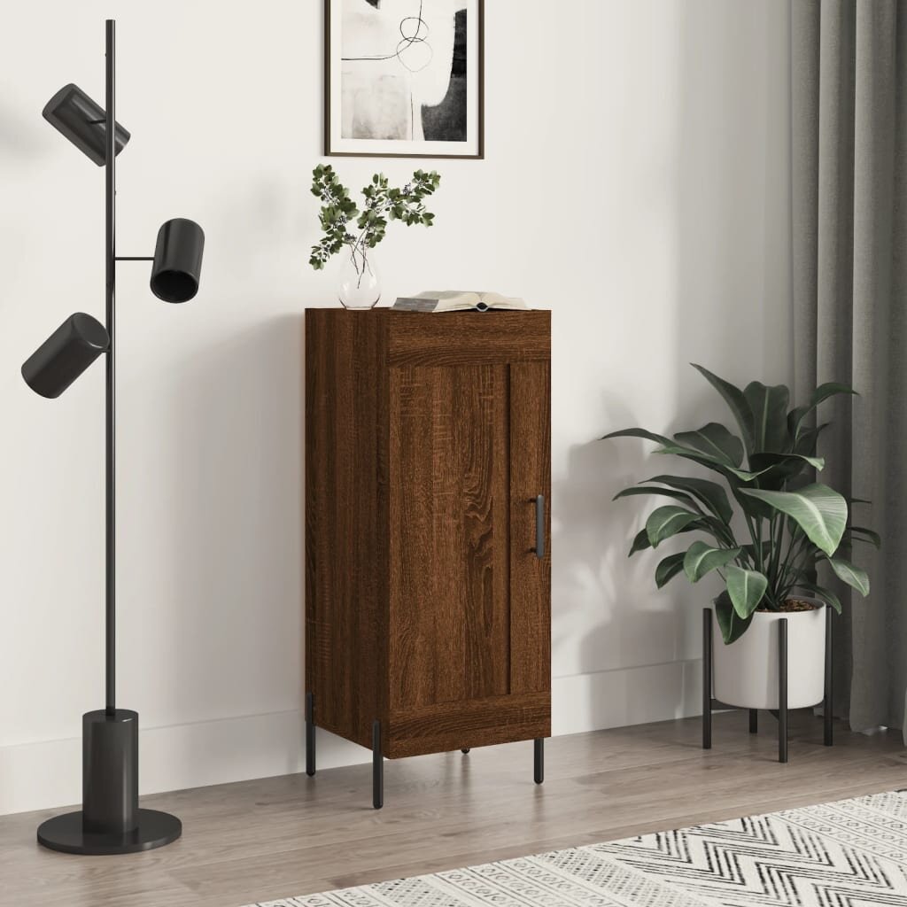 vidaXL Сайдборд кафяв дъб 345x34x90 см инженерно дърво