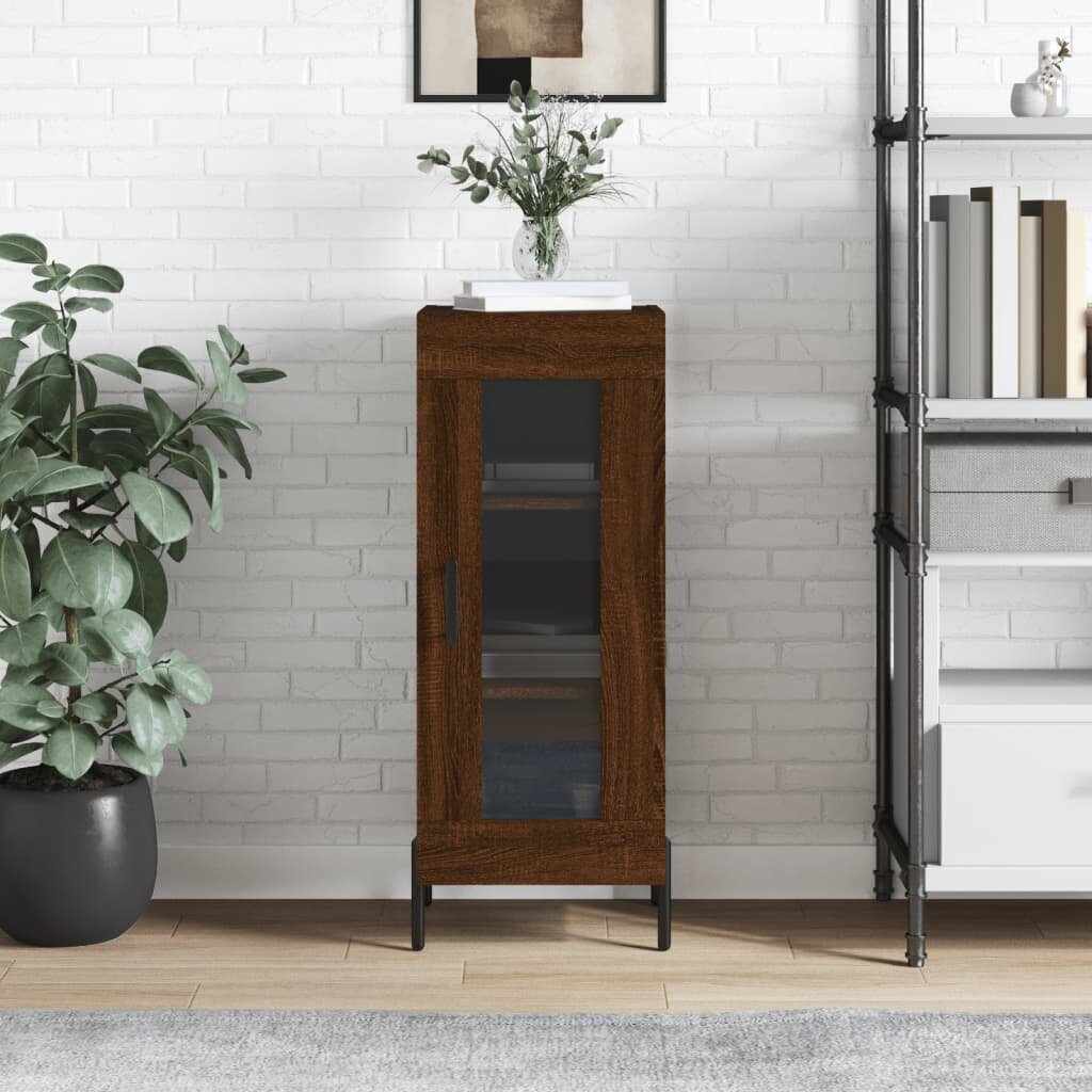 vidaXL Сайдборд кафяв дъб 345x34x90 см инженерно дърво