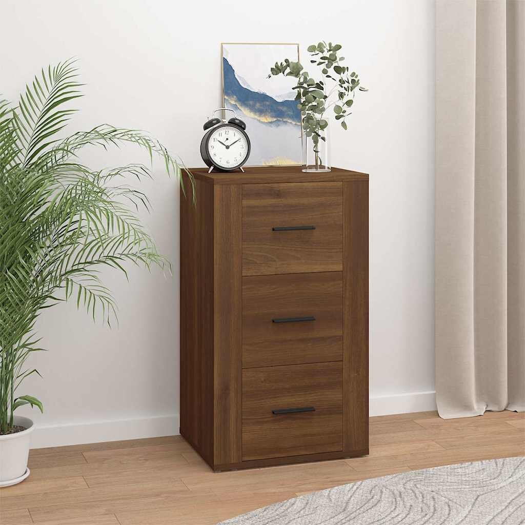 vidaXL Сайдборд кафяв дъб 40x33x70 см инженерно дърво