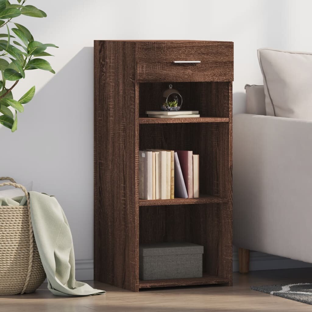 vidaXL Сайдборд кафяв дъб 40x425x93 см инженерно дърво
