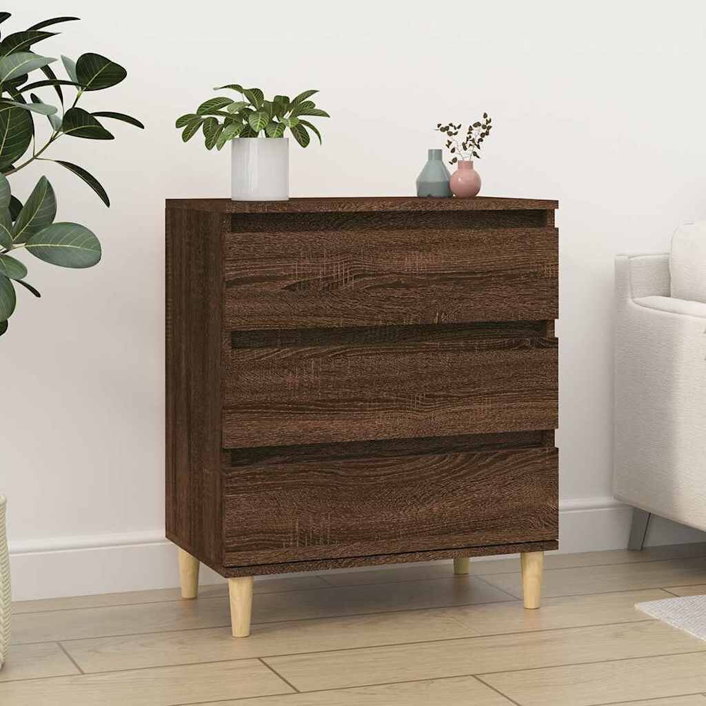 vidaXL Сайдборд Кафяв дъб 60x35x70 см инженерно дърво