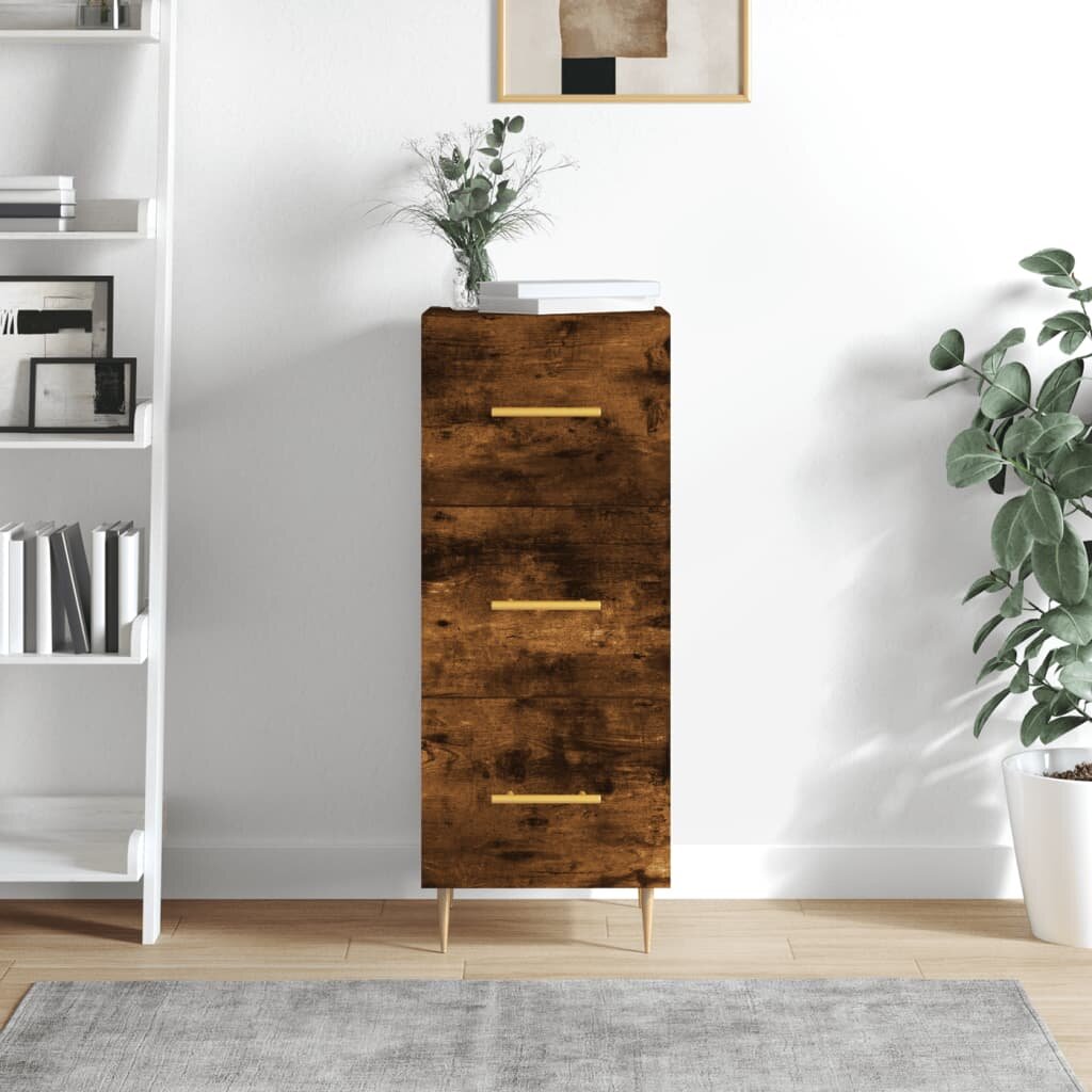 vidaXL Сайдборд опушен дъб 345x34x90 см инженерно дърво