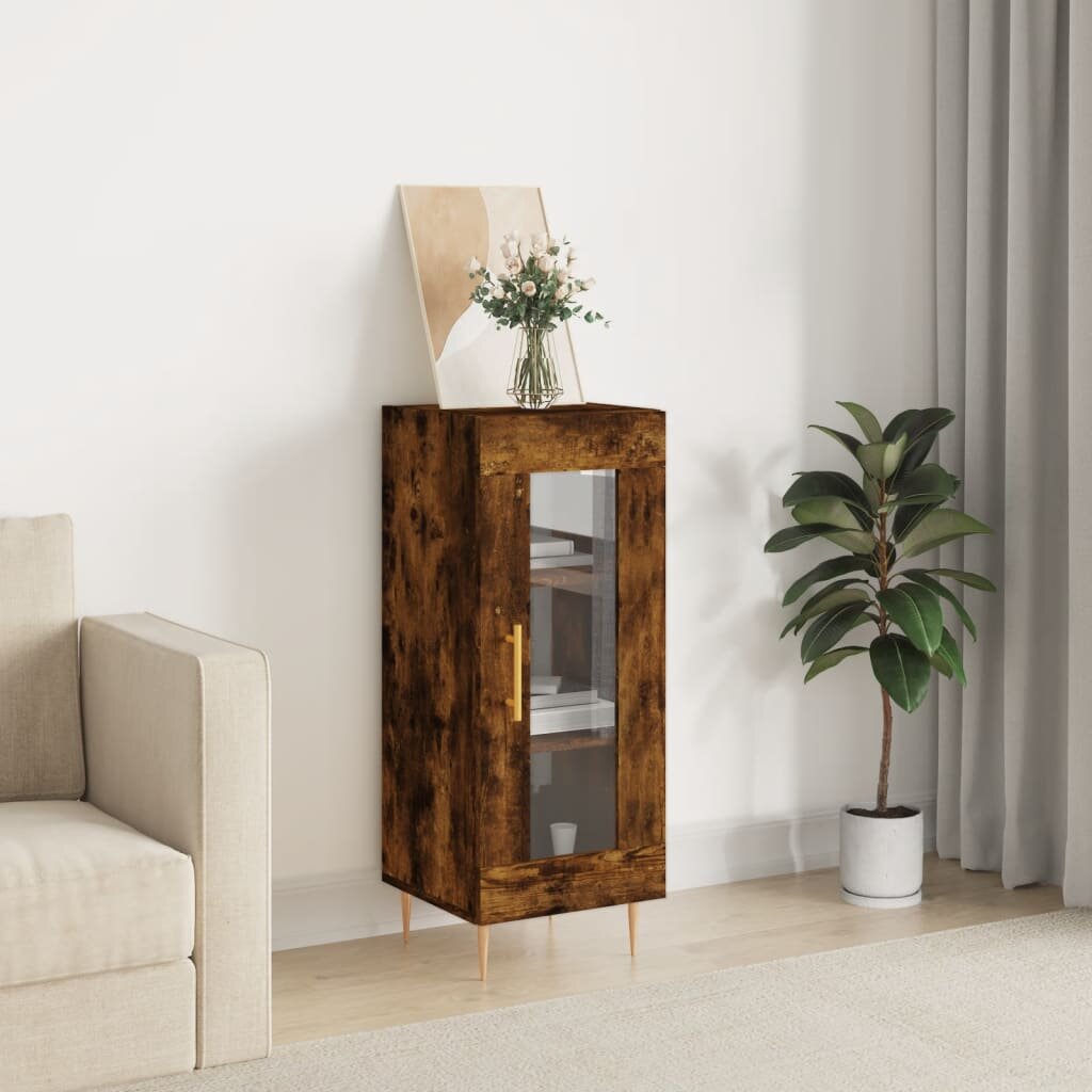 vidaXL Сайдборд опушен дъб 345x34x90 см инженерно дърво