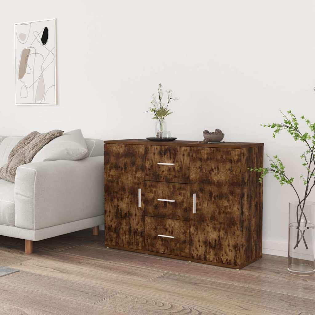 vidaXL Сайдборд опушен дъб 91x295x65 см инженерно дърво