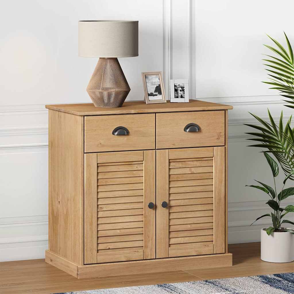 vidaXL Сайдборд с чекмеджета VIGO 78x40x75 см бор масив