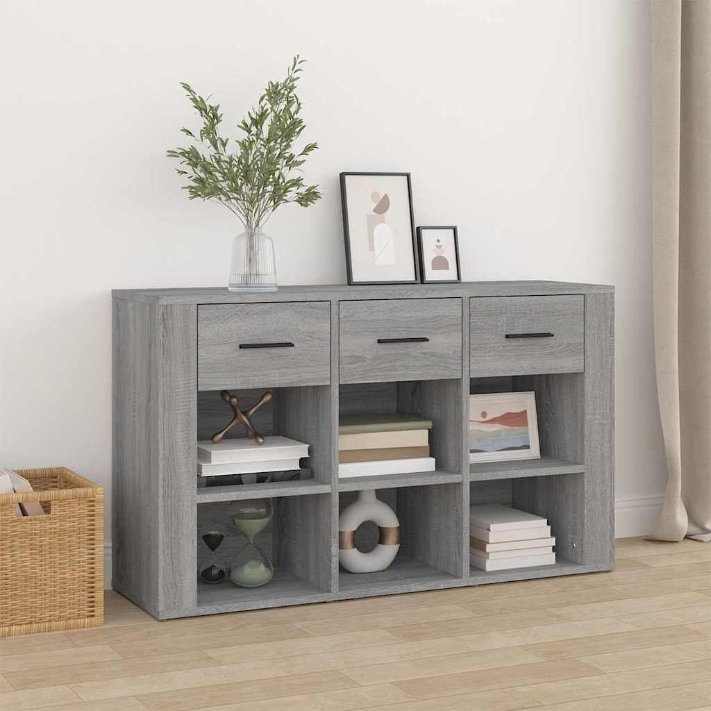 vidaXL Сайдборд сив сонома 100x30x595 см инженерно дърво