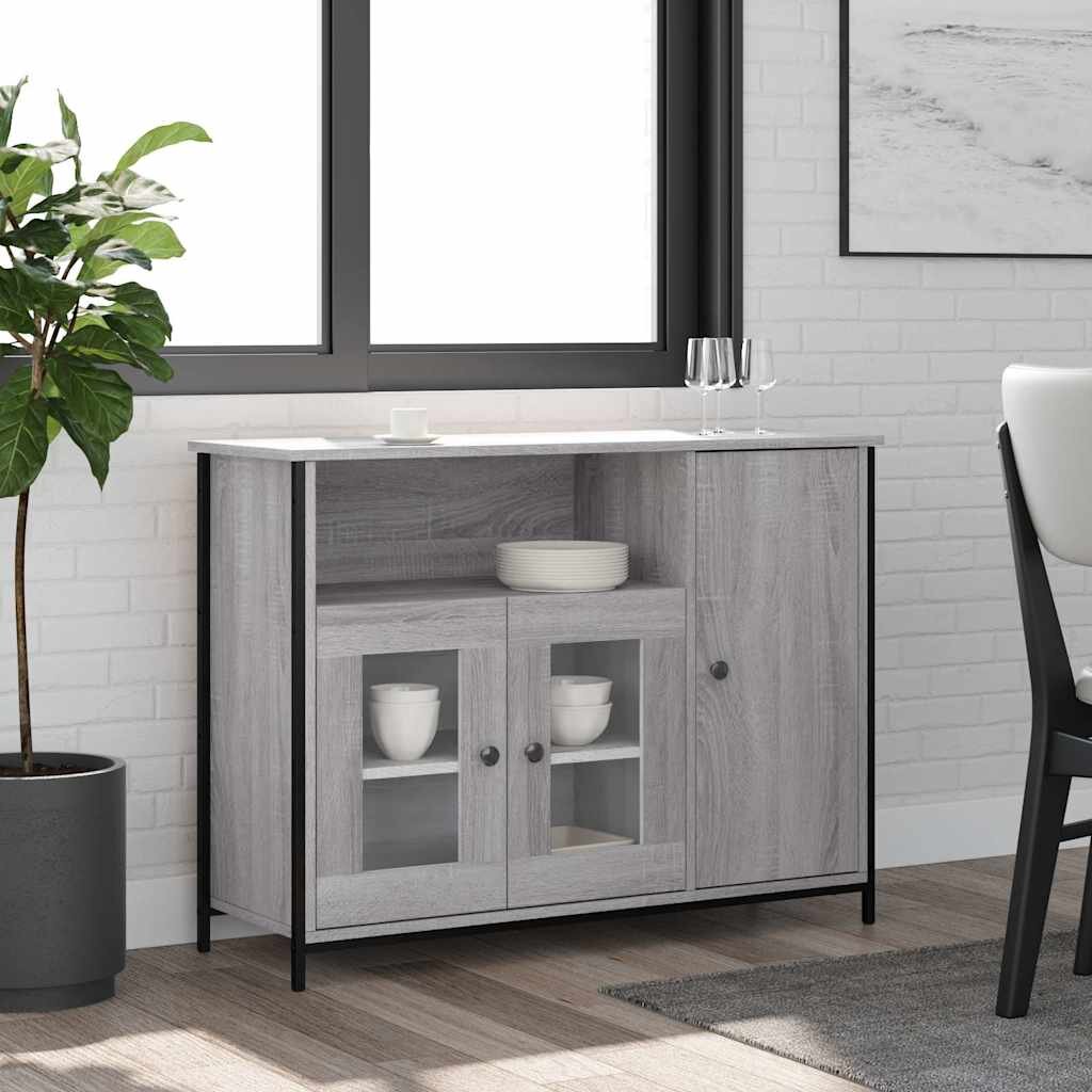 vidaXL Сайдборд сив сонома 100x35x75 см инженерно дърво