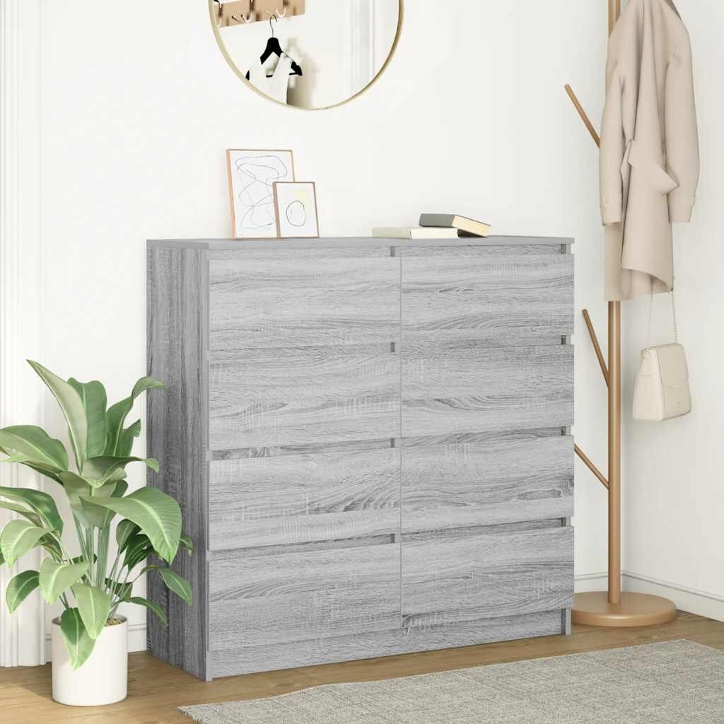 vidaXL Сайдборд сив сонома 100x35x99 см инженерно дърво