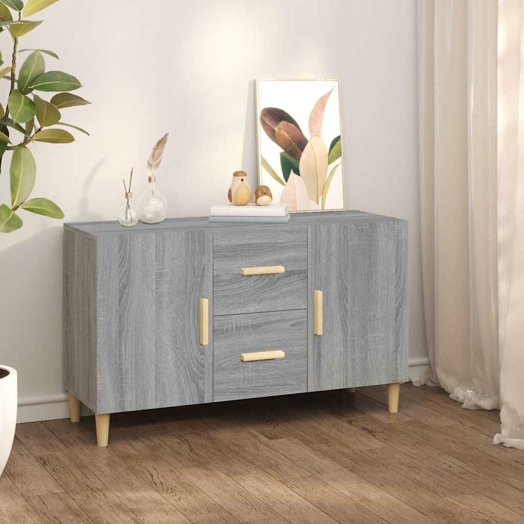vidaXL Сайдборд Сив сонома 100x36x60 см инженерно дърво
