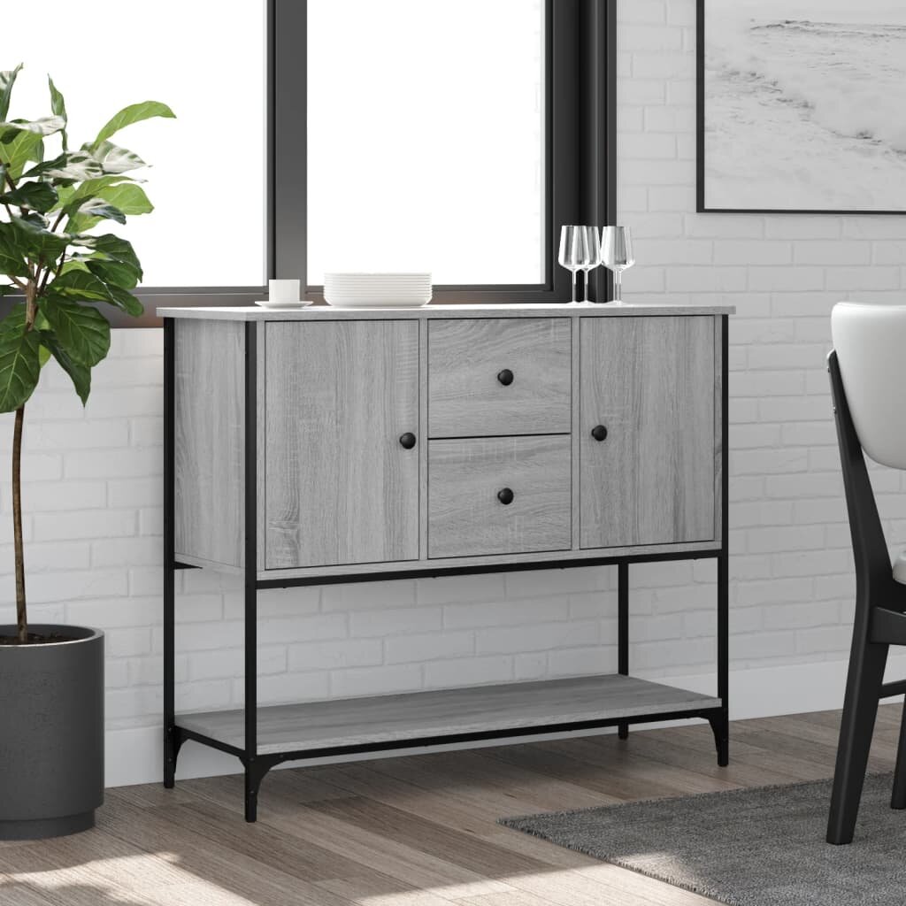 vidaXL Сайдборд сив сонома 100x36x85 см инженерно дърво