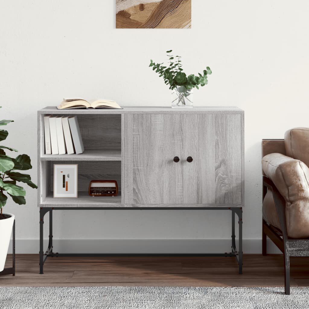 vidaXL Сайдборд сив сонома 100x40x795 см инженерно дърво