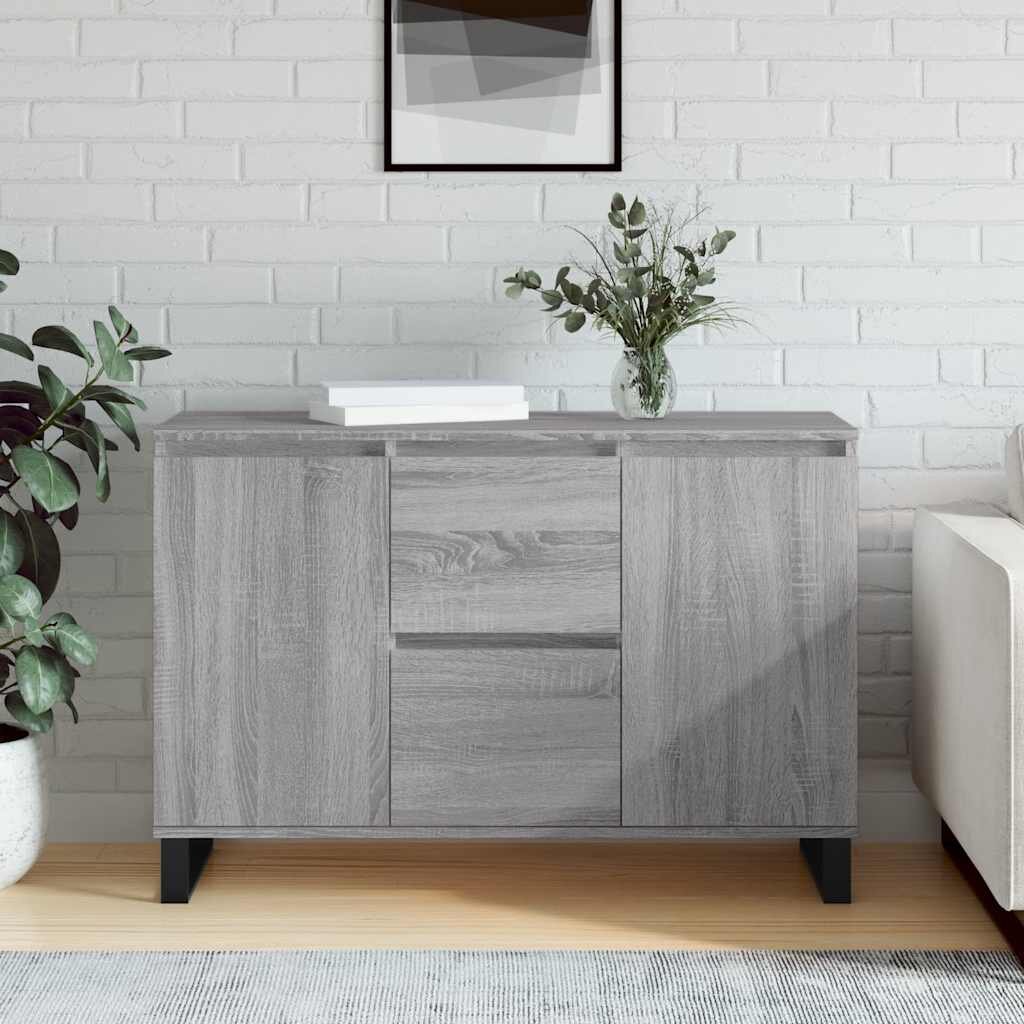 vidaXL Сайдборд сив сонома 1015x35x70 см инженерно дърво