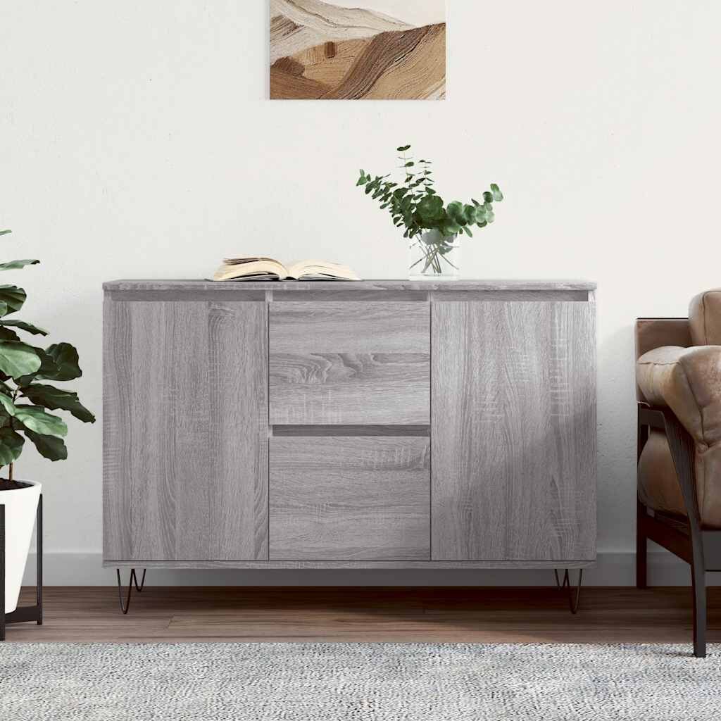 vidaXL Сайдборд сив сонома 1015x35x70 см инженерно дърво