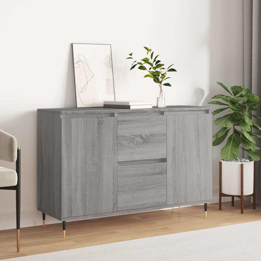 vidaXL Сайдборд сив сонома 1015x35x70 см инженерно дърво