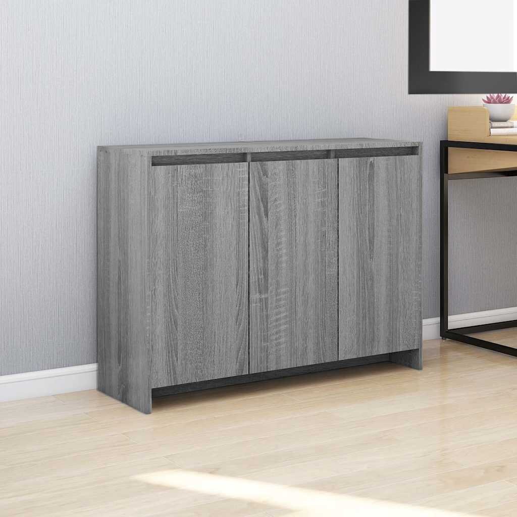 vidaXL Сайдборд сив сонома 102x33x75 см инженерно дърво