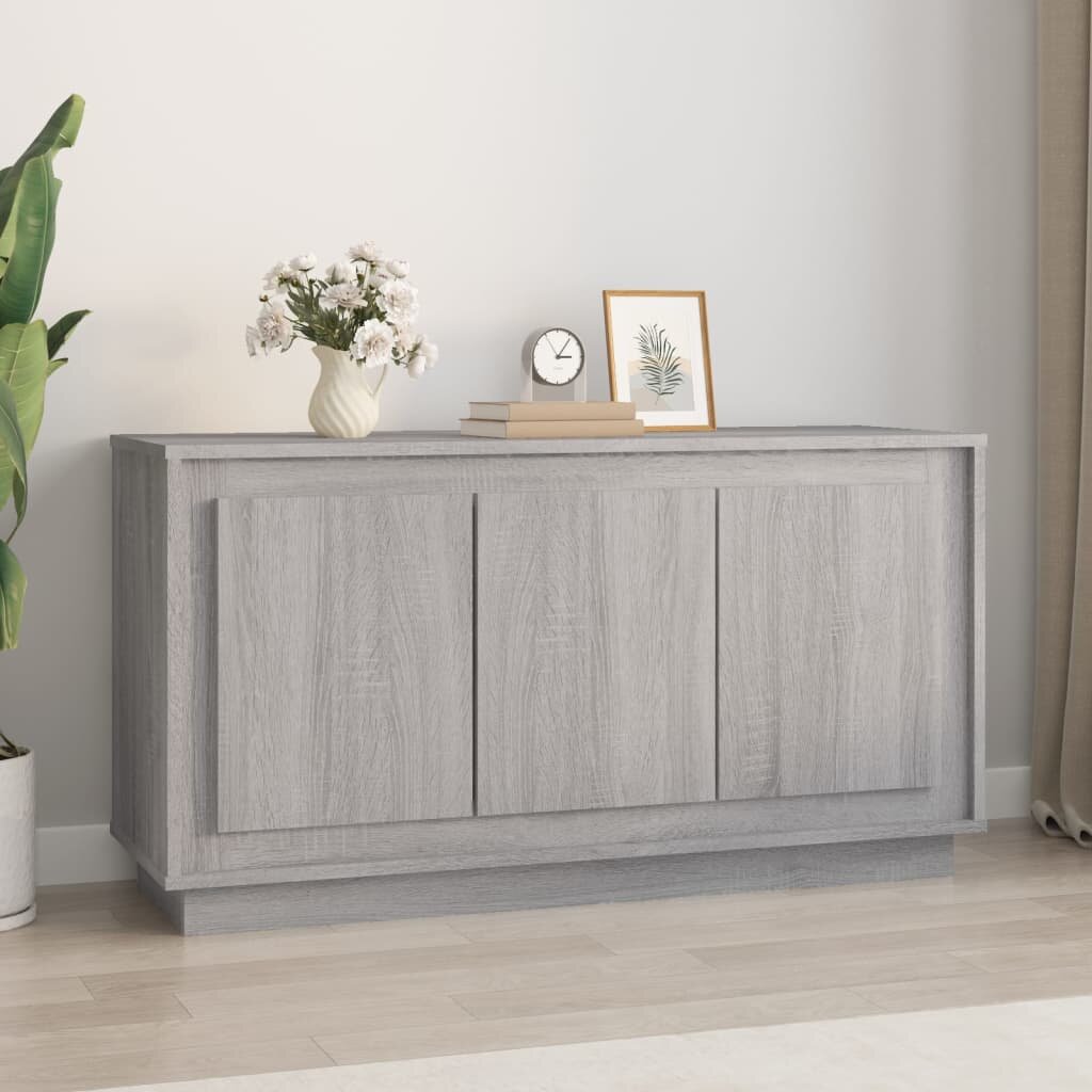 vidaXL Сайдборд Сив сонома 102x35x55 см инженерно дърво